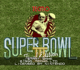 Tecmo Super Bowl III - Final Edition Title Screen